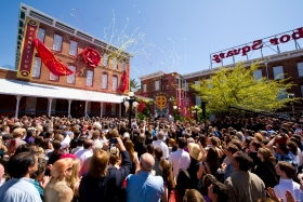 Mr. David Miscavige, Chairman of the Board of Religious Technology Center and ecclesiastical leader of the Scientology religion cut the celebratory ribbon on the new Church of Scientology of Tampa. He was joined by executives of the Tampa Church.